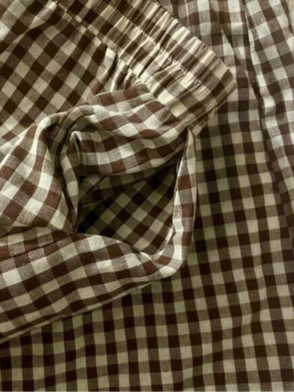 Plaid Gingham Wide Leg Capri Pants - Picture 7 of 10